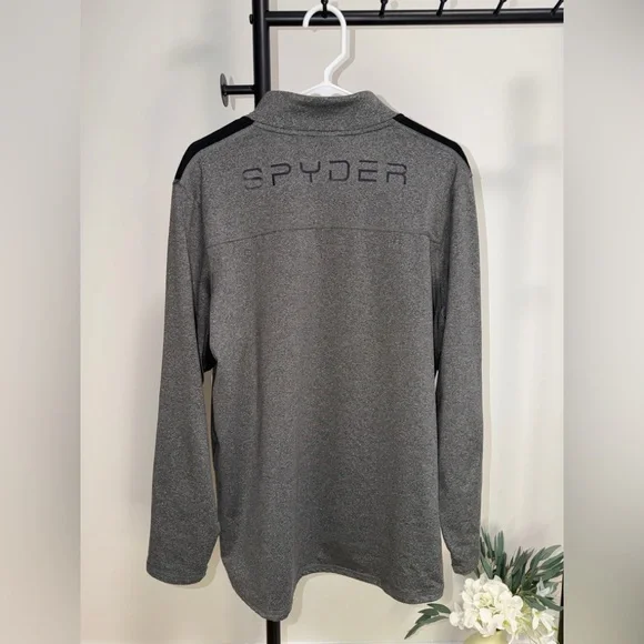 Spyder Activewear Gray Quarter Zip Pullover | Men’s Size L | Minimal Sport Core - Picture 6 of 7